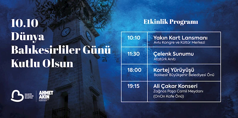 ‘10.10 Dünya Balıkesirliler Günü’ kutlama programı