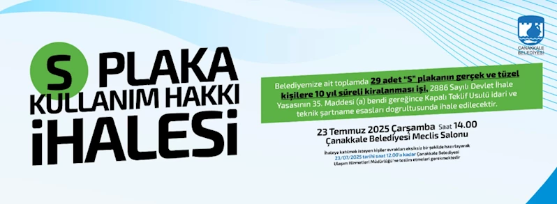 S Plaka Kullanım Hakkı İhalesi