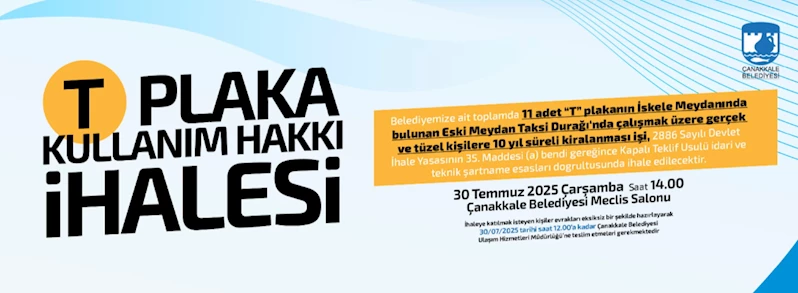 T Plaka Kullanım Hakkı İhalesi